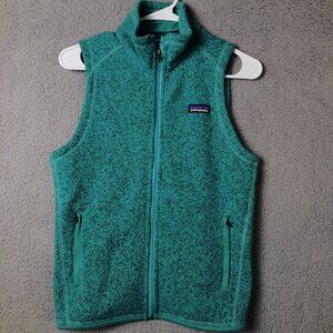 PATAGONIA Better Sweater Womens Small Fleece Vest Full Zipper Teal Speckled